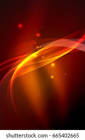 Vector glowing wave, smoke design wavy lines
