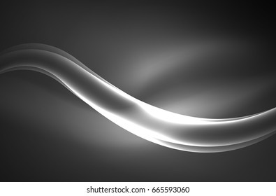 Vector glowing wave, smoke design wavy lines