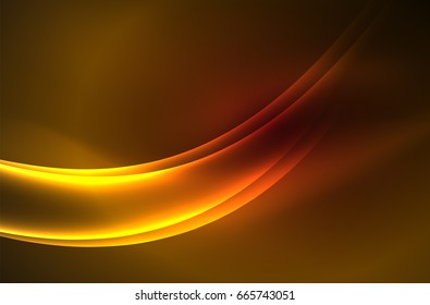 Vector glowing wave, smoke design wavy lines