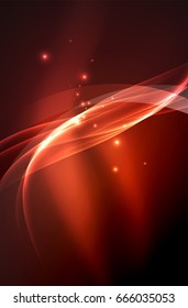 Vector glowing wave, smoke design wavy lines