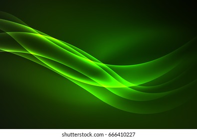 Vector glowing wave, smoke design wavy lines