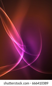 Vector glowing wave, smoke design wavy lines