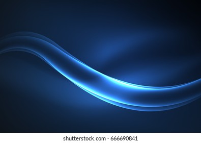 Vector glowing wave, smoke design wavy lines