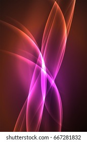 Vector glowing wave, smoke design wavy lines