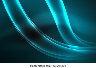 Vector glowing wave, smoke design wavy lines