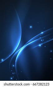Vector glowing wave, smoke design wavy lines