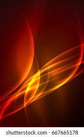 Vector glowing wave, smoke design wavy lines