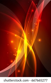Vector glowing wave, smoke design wavy lines
