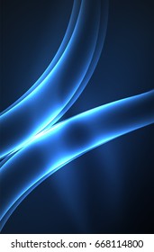 Vector glowing wave, smoke design wavy lines