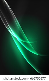 Vector glowing wave, smoke design wavy lines