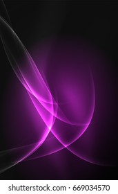 Vector glowing wave, smoke design wavy lines