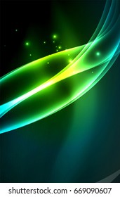 Vector glowing wave, smoke design wavy lines