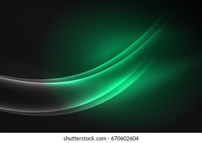 Vector glowing wave, smoke design wavy lines