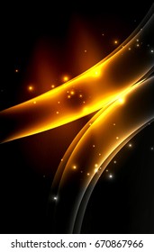 Vector glowing wave, smoke design wavy lines