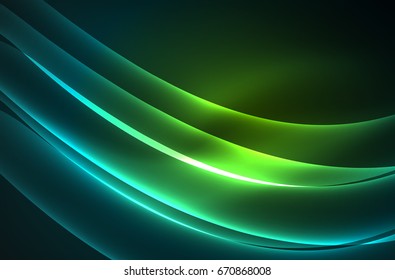 Vector glowing wave, smoke design wavy lines