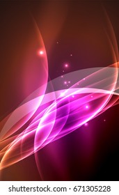 Vector glowing wave, smoke design wavy lines