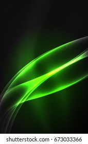 Vector glowing wave, smoke design wavy lines