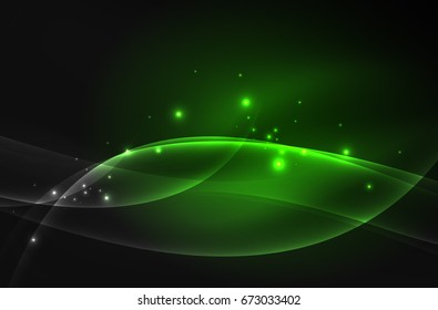 Vector glowing wave, smoke design wavy lines