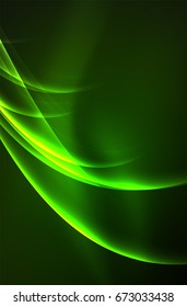 Vector glowing wave, smoke design wavy lines