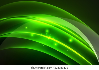 Vector glowing wave, smoke design wavy lines