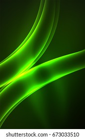Vector glowing wave, smoke design wavy lines