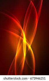 Vector glowing wave, smoke design wavy lines