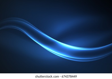 Vector glowing wave, smoke design wavy lines