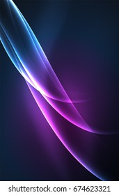 Vector glowing wave, smoke design wavy lines