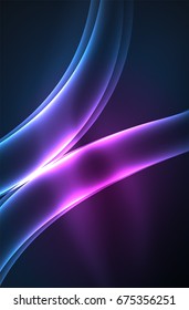 Vector glowing wave, smoke design wavy lines