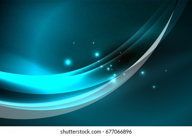 Vector glowing wave, smoke design wavy lines