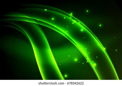 Vector glowing wave, smoke design wavy lines