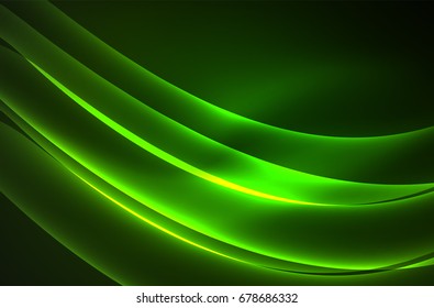 Vector glowing wave, smoke design wavy lines