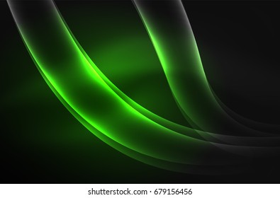 Vector glowing wave, smoke design wavy lines