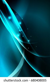 Vector glowing wave, smoke design wavy lines