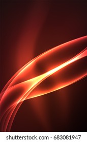 Vector glowing wave, smoke design wavy lines