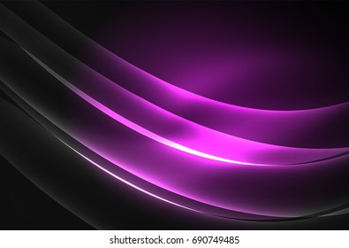 Vector glowing wave, smoke design wavy lines