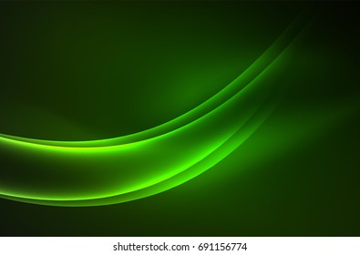 Vector glowing wave, smoke design wavy lines