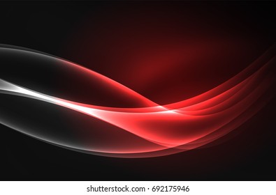 Vector glowing wave, smoke design wavy lines