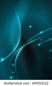 Vector glowing wave, smoke design wavy lines