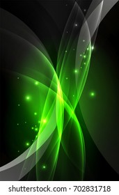 Vector glowing wave, smoke design wavy lines