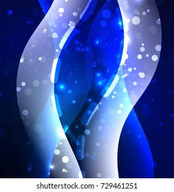 Vector glowing wave, smoke design wavy lines. Shiny silk wavy line abstract background, wallpaper with wave shape and light effects, smooth style