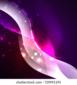 Vector glowing wave, smoke design wavy lines. Shiny silk wavy line abstract background, wallpaper with wave shape and light effects, smooth style