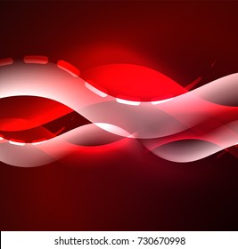 Vector glowing wave, smoke design wavy lines. Shiny silk wavy line abstract background, wallpaper with wave shape and light effects, smooth style