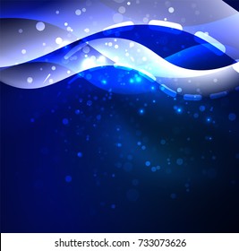 Vector glowing wave, smoke design wavy lines. Shiny silk wavy line abstract background, wallpaper with wave shape and light effects, smooth style