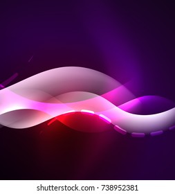 Vector glowing wave, smoke design wavy lines. Shiny silk wavy line abstract background, wallpaper with wave shape and light effects, smooth style