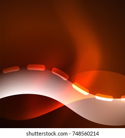 Vector glowing wave, smoke design wavy lines. Shiny silk wavy line abstract background, wallpaper with wave shape and light effects, smooth style