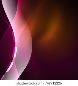 Vector glowing wave, smoke design wavy lines. Shiny silk wavy line abstract background, wallpaper with wave shape and light effects, smooth style