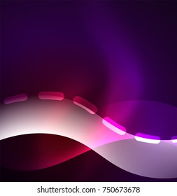 Vector glowing wave, smoke design wavy lines. Shiny silk wavy line abstract background, wallpaper with wave shape and light effects, smooth style