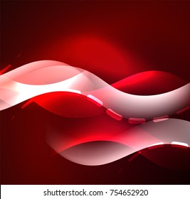 Vector glowing wave, smoke design wavy lines. Shiny silk wavy line abstract background, wallpaper with wave shape and light effects, smooth style