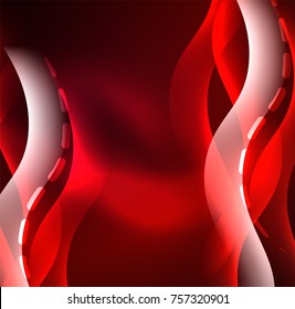 Vector glowing wave, smoke design wavy lines. Shiny silk wavy line abstract background, wallpaper with wave shape and light effects, smooth style